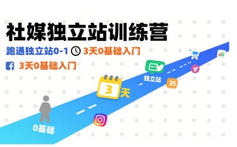 社媒独立站训练营,跑通独立站0-1,3天0基础入门