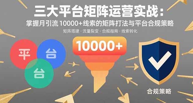三大平台矩阵运营实战:掌握月引流10000+线索的矩阵打法与平台合规策略